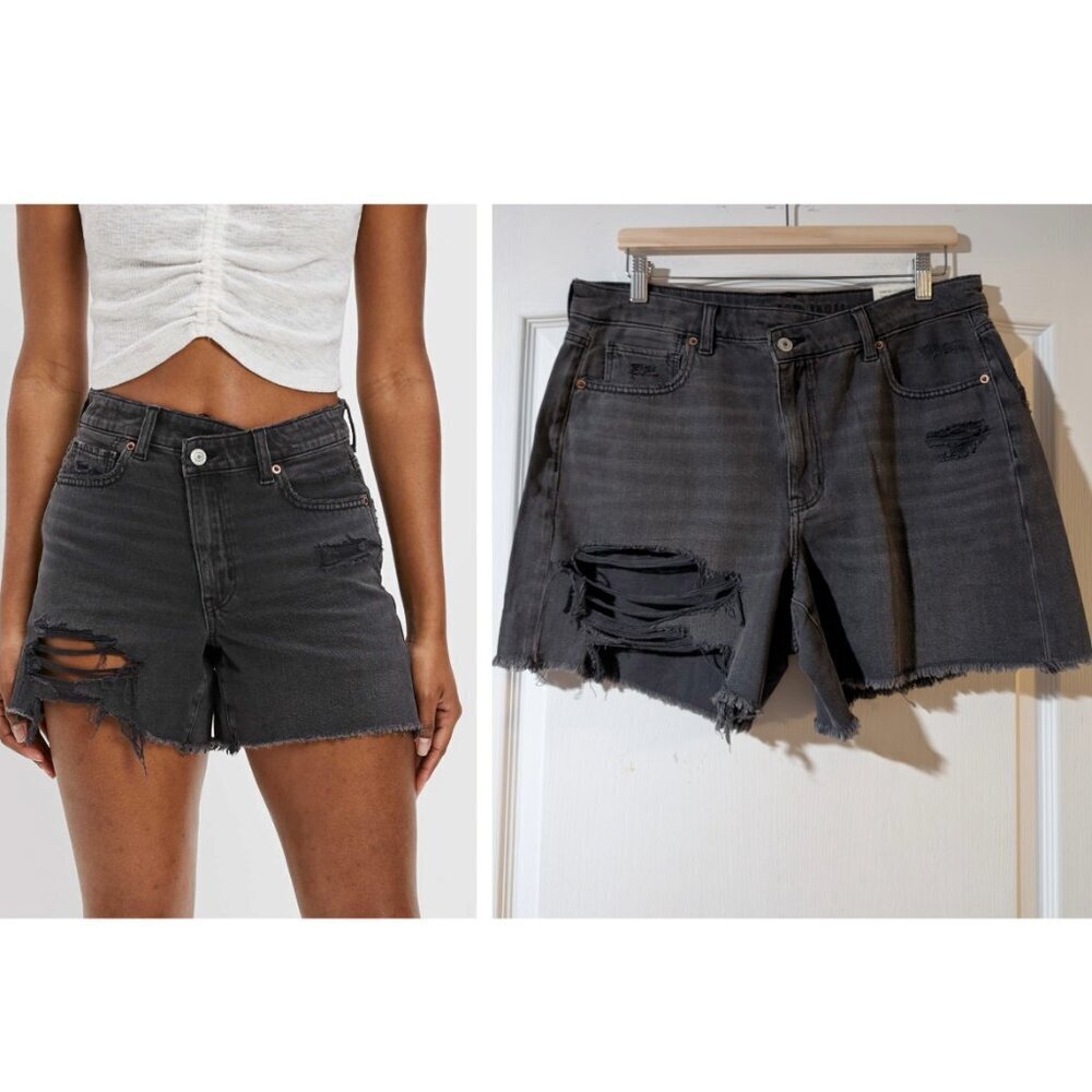 NWT AE | Denim Highest Waist Baggy Short in Black